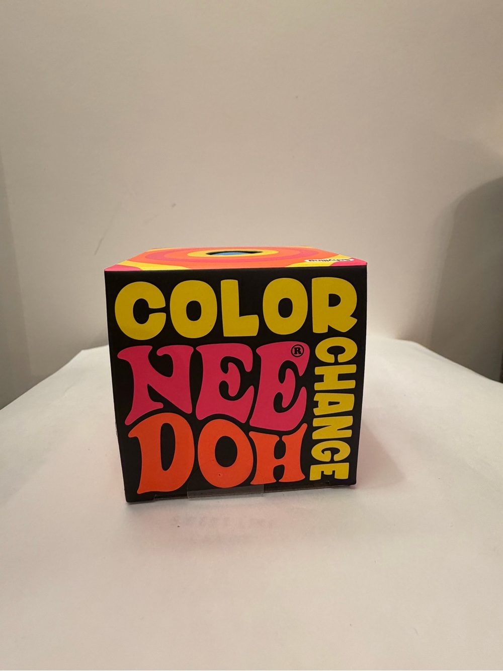 Color NEE DOH Change Decorative Cube - Black with Yellow, Pink & Orange Accents